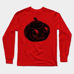 Cute Happy Halloween Jack O' Lantern Black Silhouette Long Sleeve T-Shirt